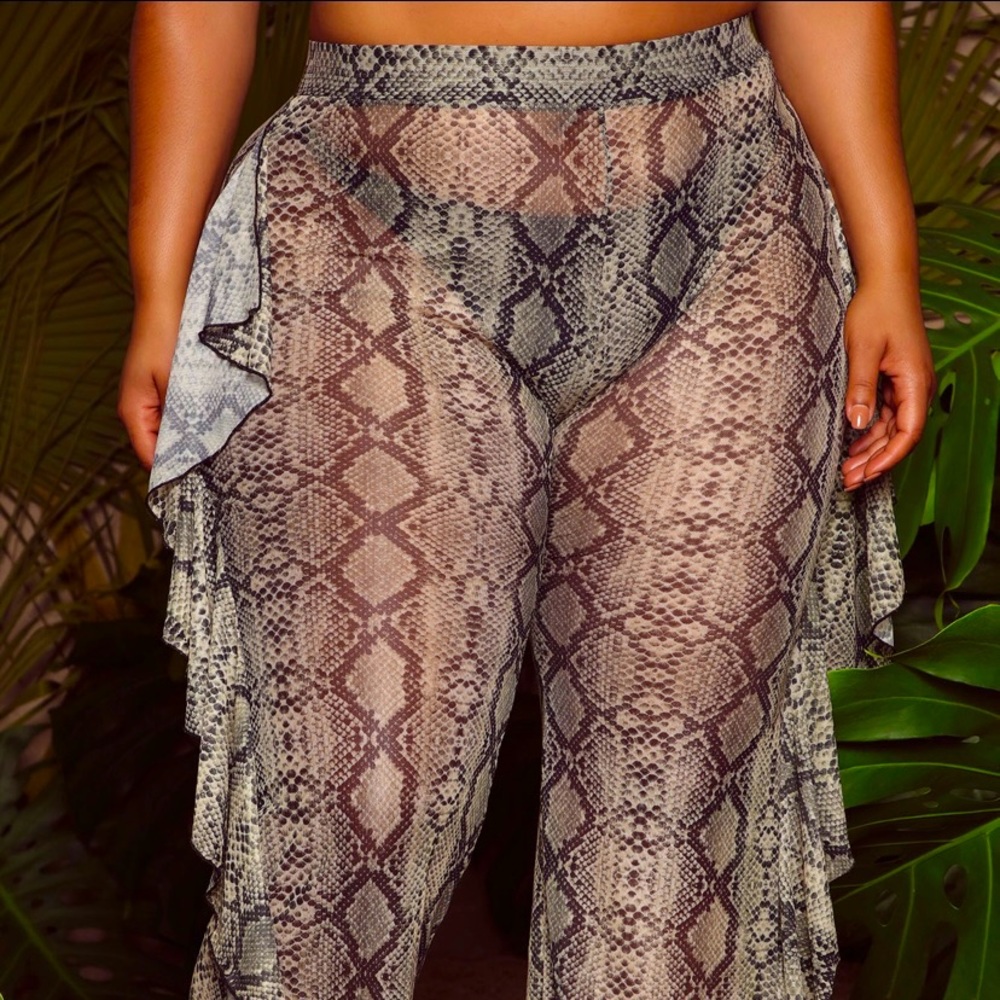 Snake swim cover up pants